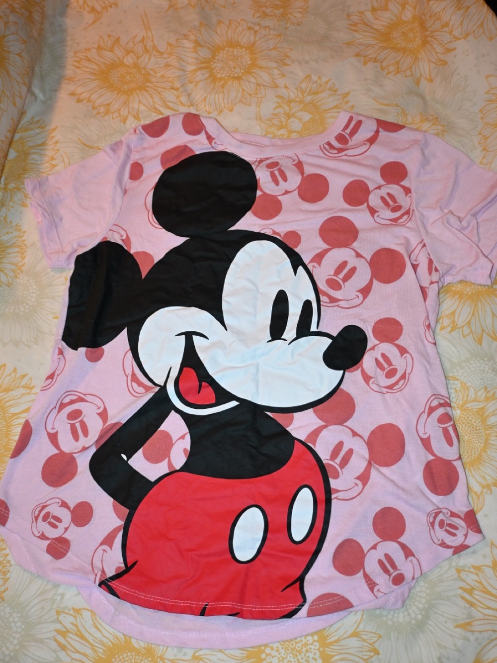 Disney Pink Mickey Mouse Short Sleeve Tee for Kids